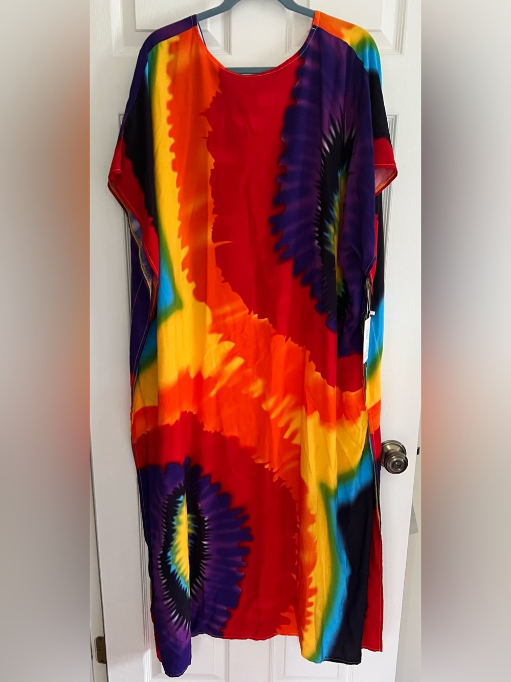 NWT Ornella Caftan One Size Caftan - Vibrant Multicolor Tie Dye - Picture 2 of 4